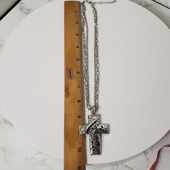 MULTI-STRAND CROSS Pendant Necklace - Picture 8 of 9